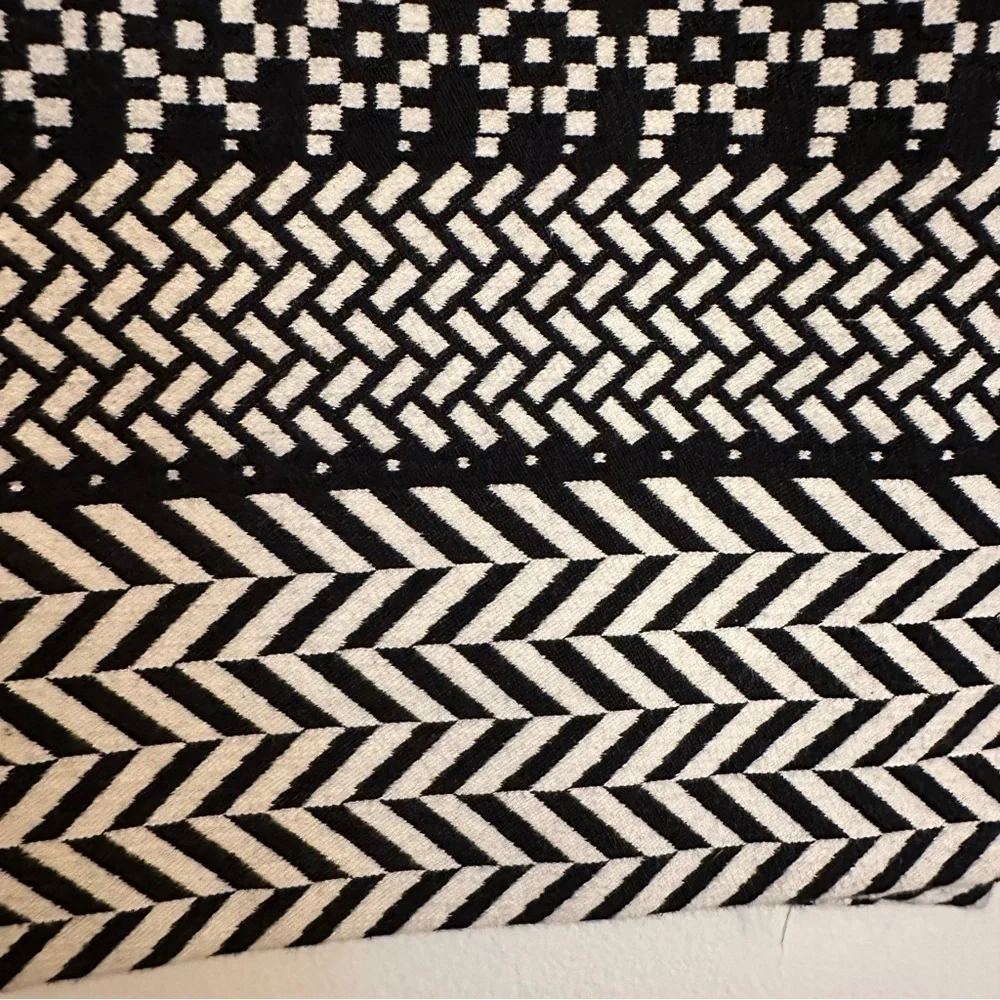 J. Crew Black and White Geometric Pattern Midi Skirt Size 4